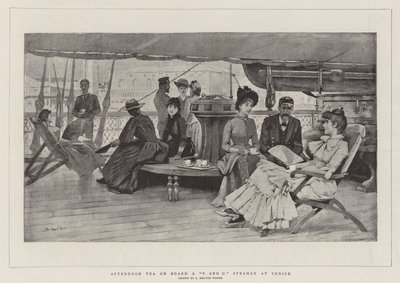Afternoon Tea on Board a P and O Steamer at Venice by Samuel Melton Fisher